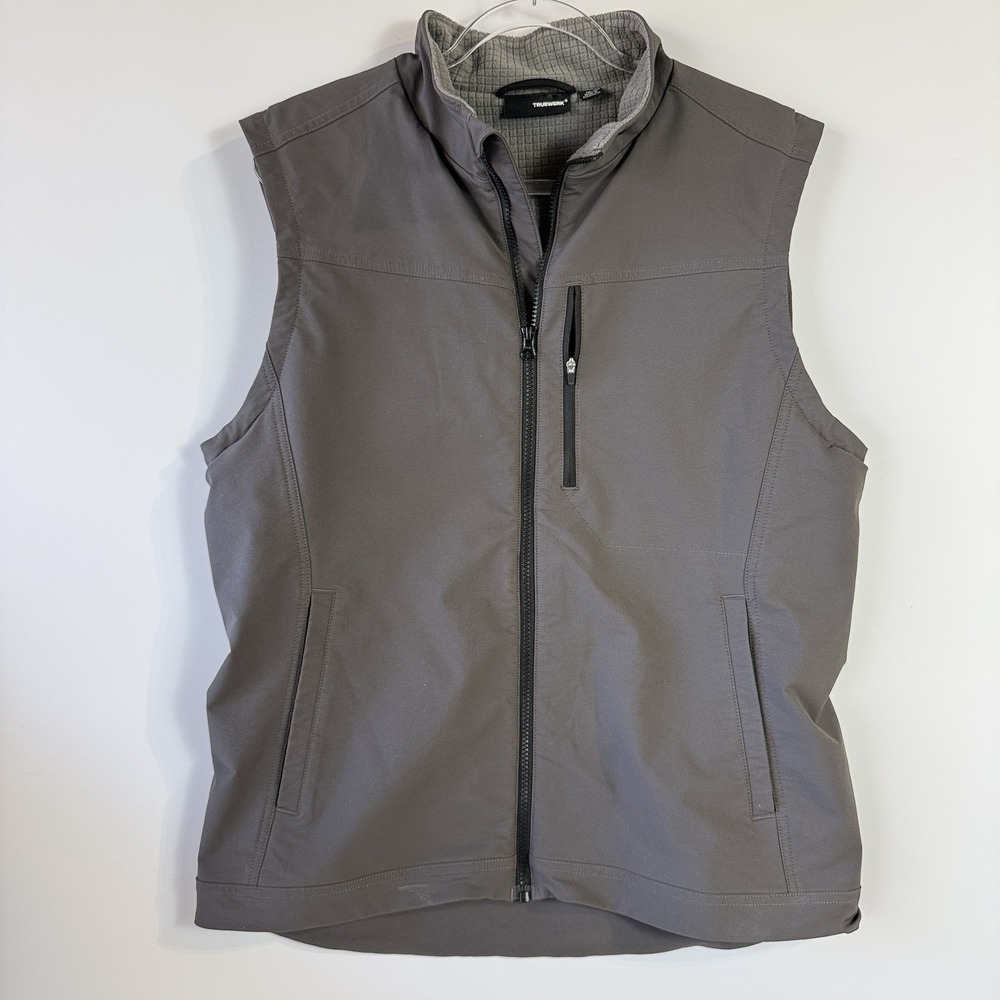 Truewerk Vest Gray Full Zip Performance Workwear Men's M $99